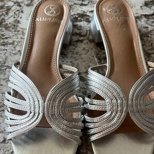 Sam & Libby Silver Strappy Heels